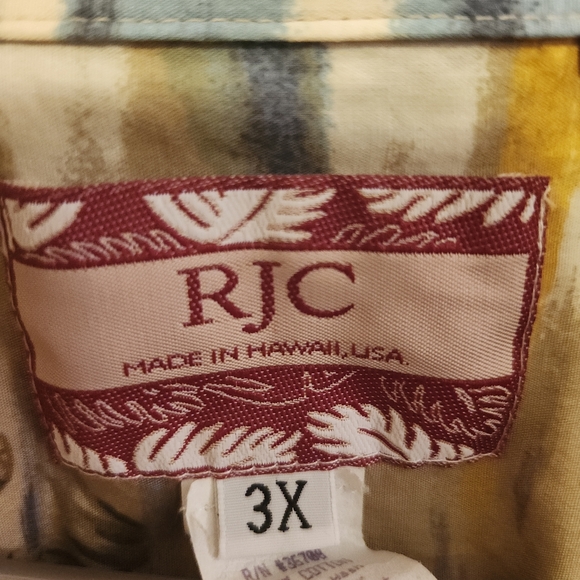 RJC VINTAGE HAWAIIAN ISLAND/POLYNESIAN BEACH COTTON BUTTON S/S MENS SIZE 3XL - Picture 6 of 12